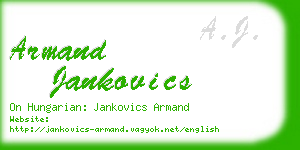 armand jankovics business card